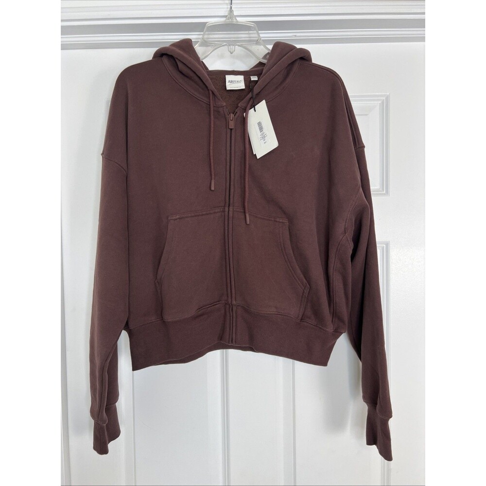 Aritzia Cozy Sweatfleece Boyfriend Zip Hoodie Sweatshirt Cocoa Brown M New